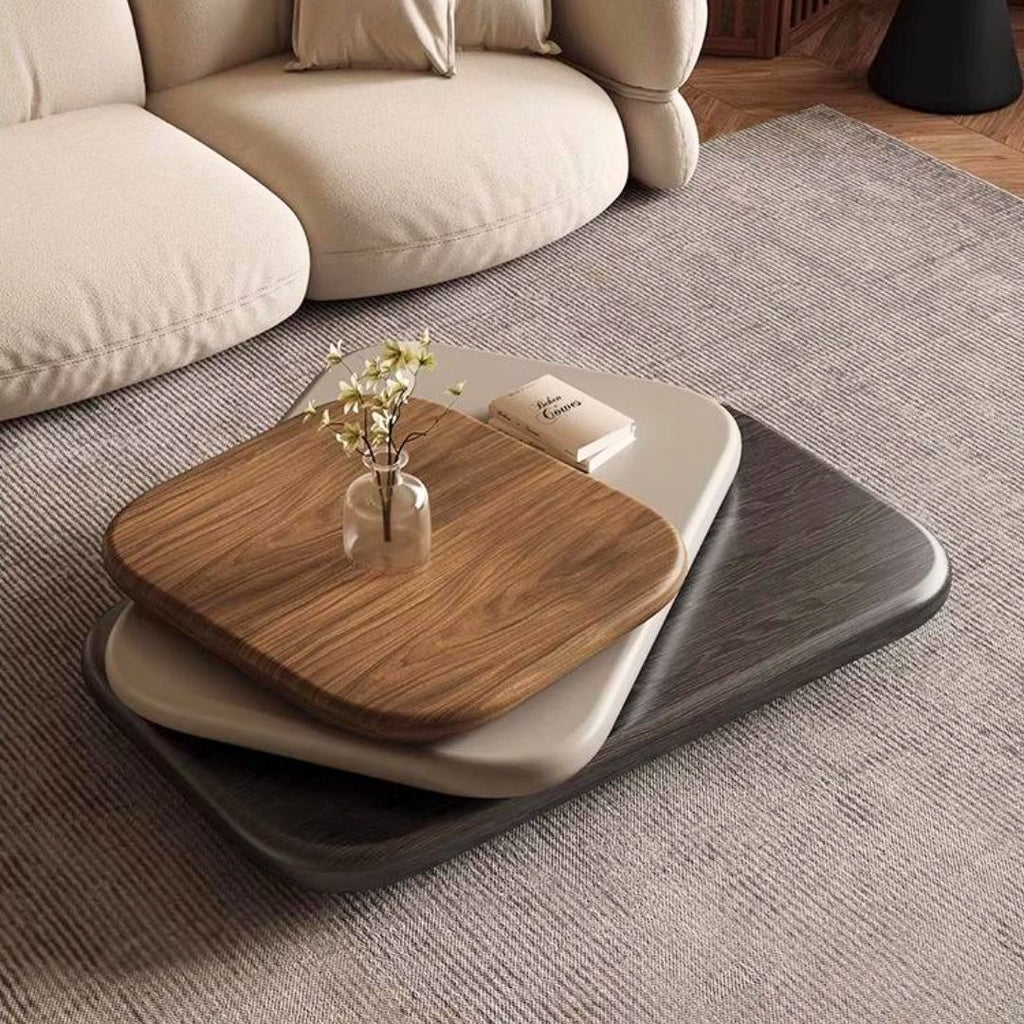 Moderne lavt salongbord i trelags design
