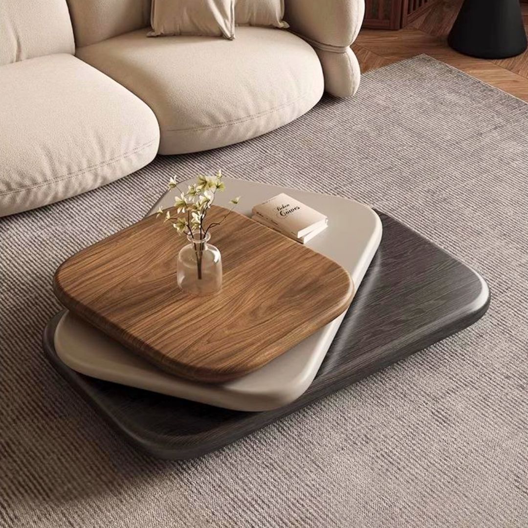 Moderne lavt salongbord i trelags design