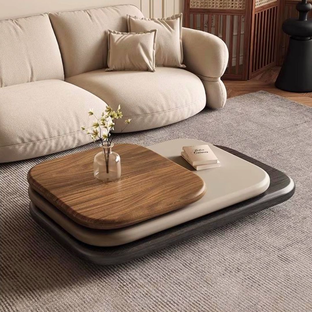 Moderne lavt salongbord i trelags design